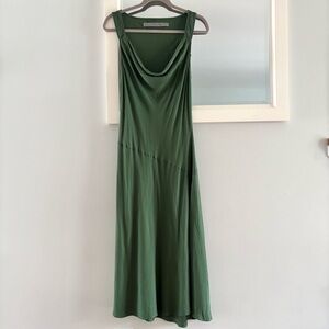 Raquel Allegria Green Sleeveless Dress size 3 Made in USA